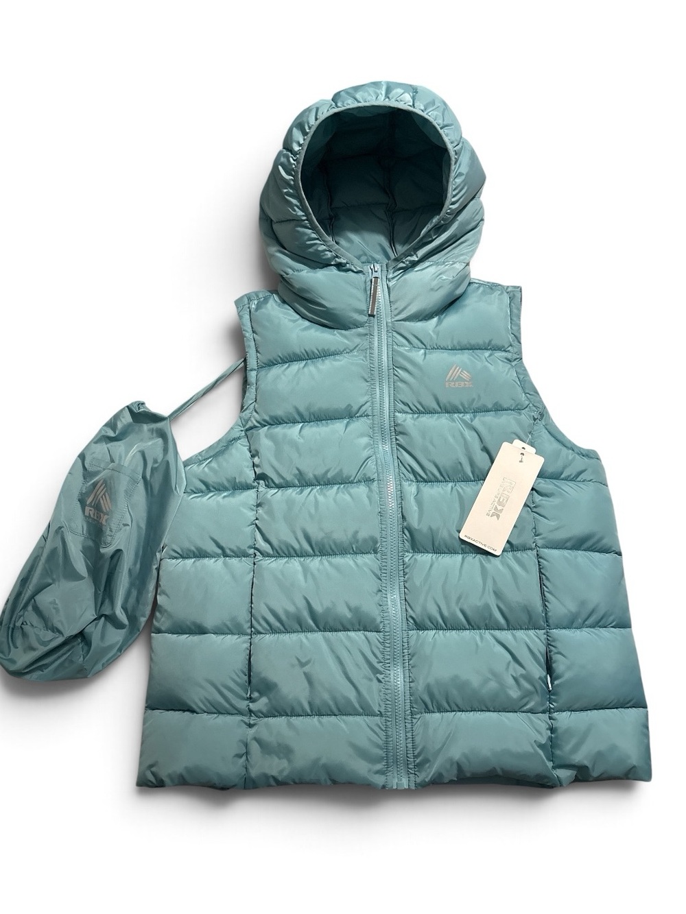 RBX Active Women’s Blue Puffer Hoodie Vest Size Large